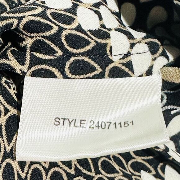 Tory Burch Blouse Top Size 2 Black Multi Floral 100% Silk Balloon Sleeve - Picture 7 of 7